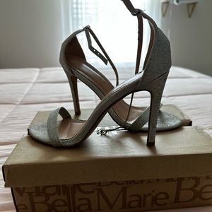 Sliver sparkly heels